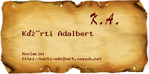 Kürti Adalbert névjegykártya